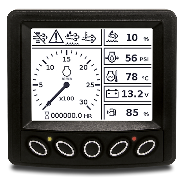 The PowerView 300 Series Displays Handle Basic Engine Alarm/Shutdown