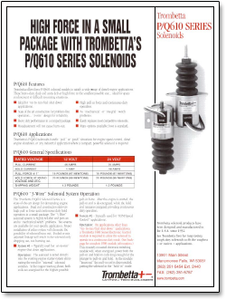 Trombetta P-Series Solenoids, Offered in Both 12V and 24V ... trombetta pull solenoid wiring diagram 