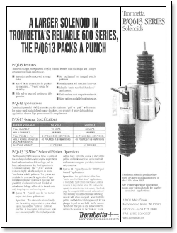 Trombetta P-Series Solenoids, Offered in Both 12V and 24V ... trombetta solenoid 12v wiring diagram 