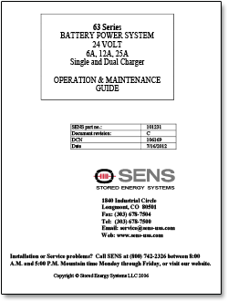 SENS BPS 63 Series DC Battery Power System