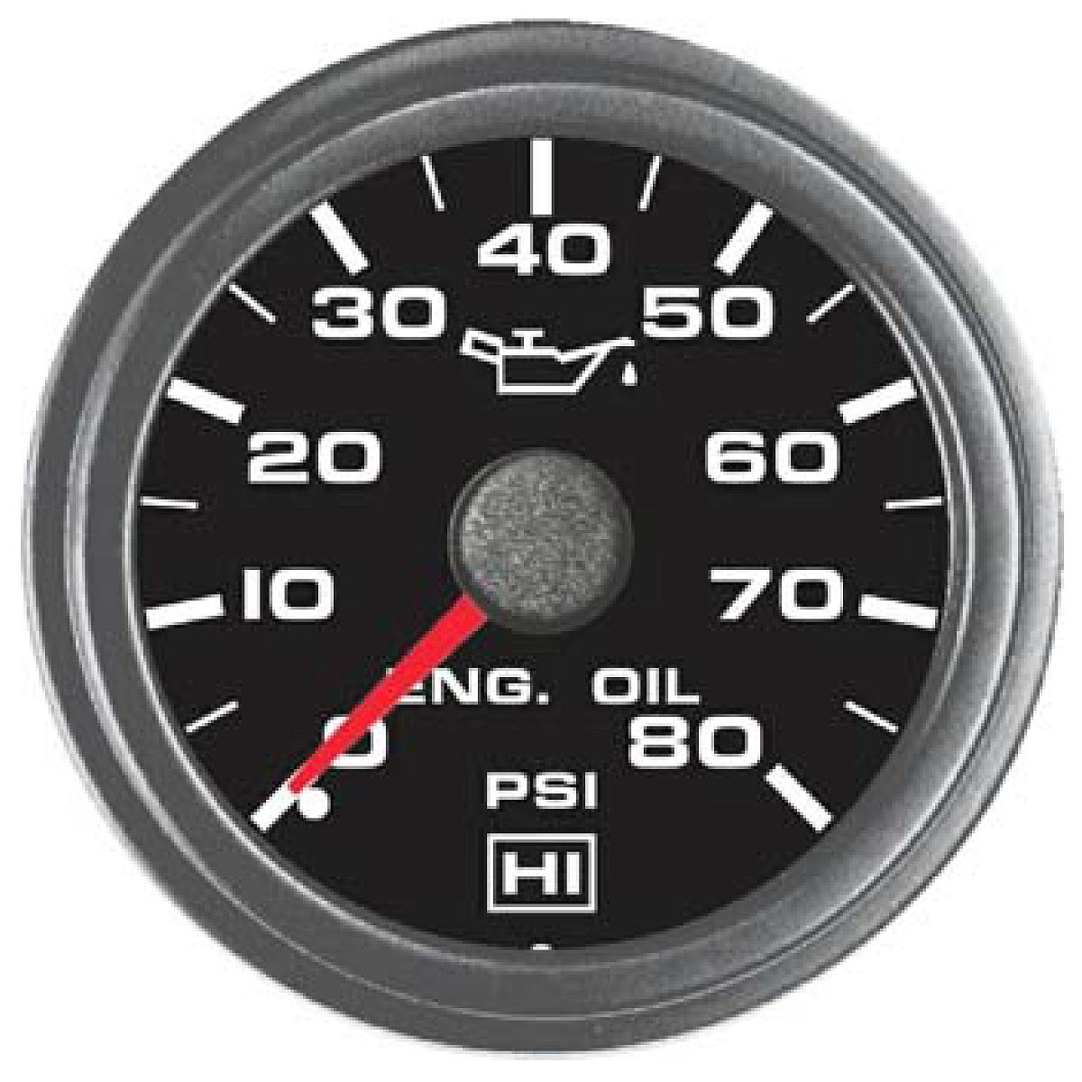 Chrome Mechanical Oil Pressure Gauge Kit 0-80 PSI - 2 Inch Universal Fit | Sherco Automotive